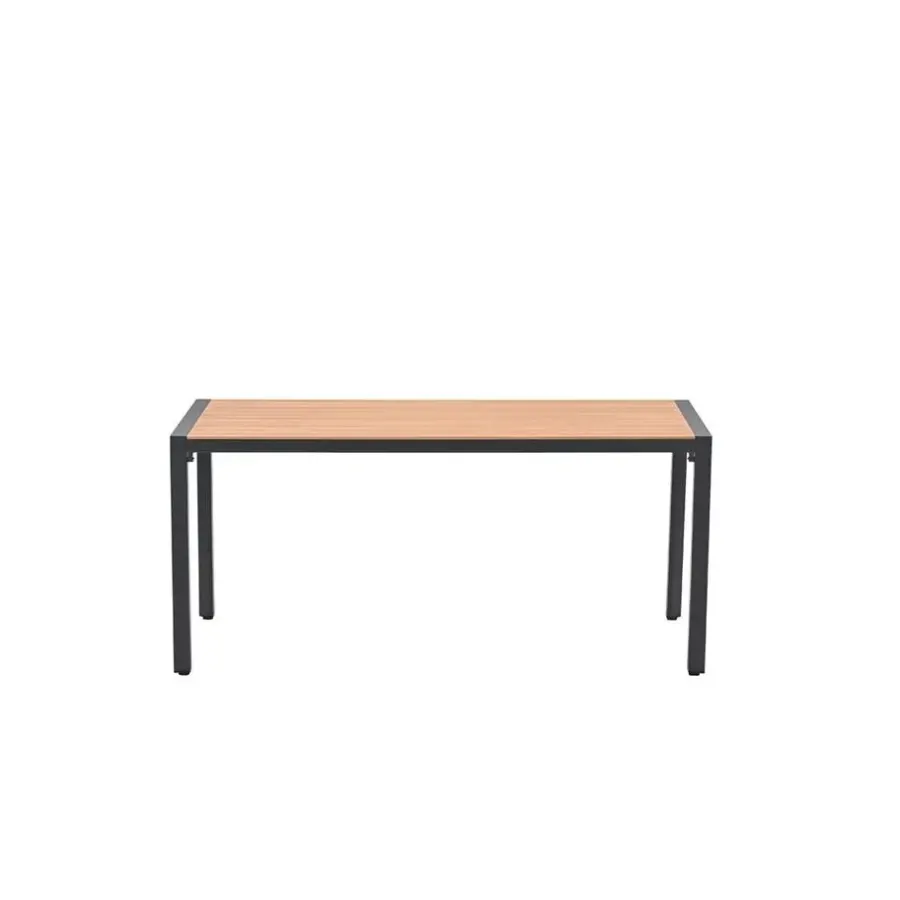 Tuintafels-Garden Impressions Felini tafel - 160x84 cm - carbon black - light teaklook