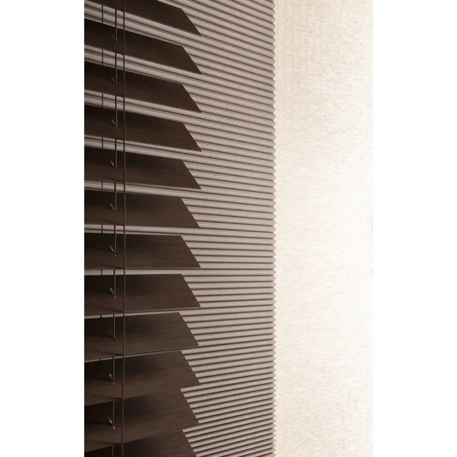 Fenstr plisségordijn Montreal dubbel 25mm verduisterend - taupe (30023)