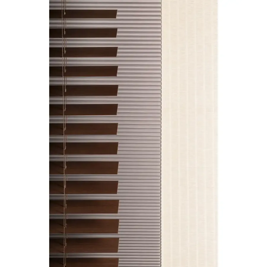 Fenstr plisségordijn Montreal dubbel 25mm verduisterend - taupe (30023)