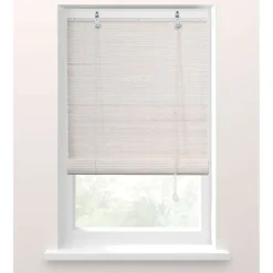 Bamboe Rolgordijnen Kant En Klaar-Fenstr Rolgordijn bamboe wit - 150x180 cm