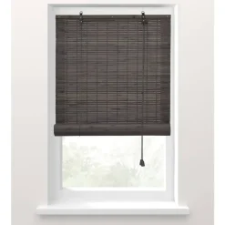 Bamboe Rolgordijnen Kant En Klaar-Fenstr Rolgordijn bamboe antraciet - 90x180 cm