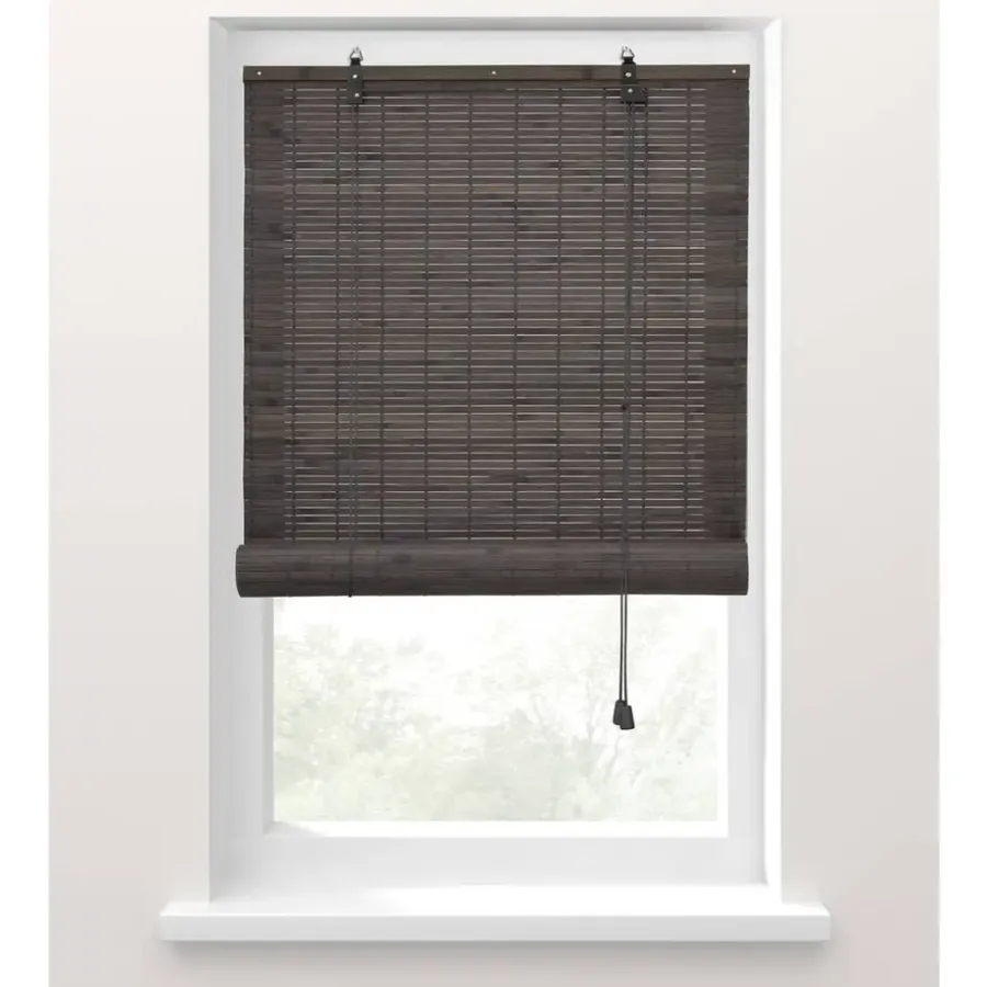 Fenstr Rolgordijn bamboe antraciet - 150x180 cm