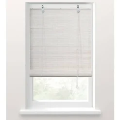 Bamboe Rolgordijnen Kant En Klaar-Fenstr Rolgordijn bamboe wit - 60x180 cm