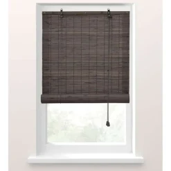 Bamboe Rolgordijnen Kant En Klaar-Fenstr Rolgordijn bamboe antraciet - 60x180 cm