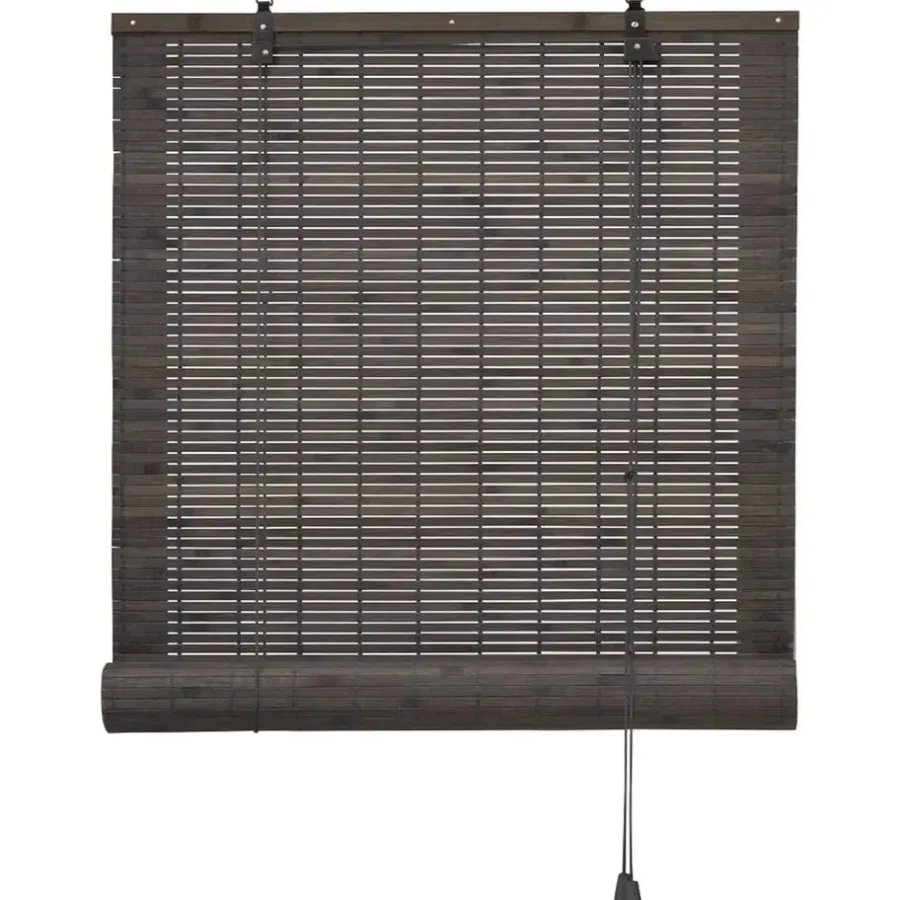 Bamboe Rolgordijnen Kant En Klaar-Fenstr Rolgordijn bamboe antraciet - 60x180 cm