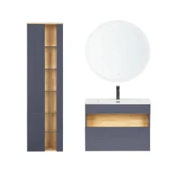 Badmeubelsets-Beliani FIGUERES - Badkamermeubel - Grijs - MDF
