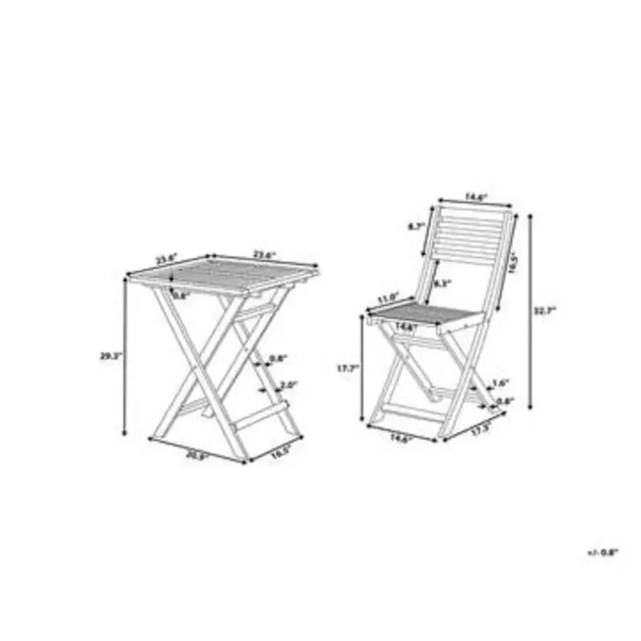 Beliani FIJI - Bistroset voor 2 - Wit - Acaciahout