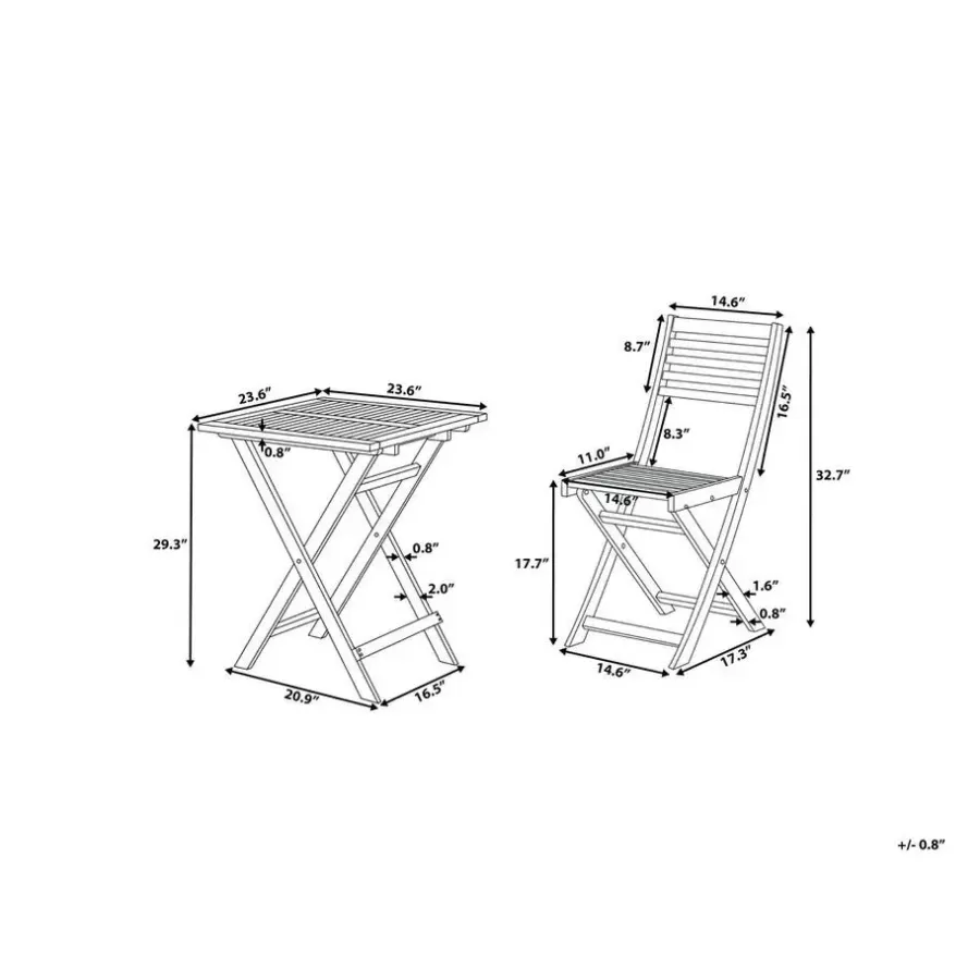Beliani FIJI - Bistroset voor 2 - Wit - Acaciahout