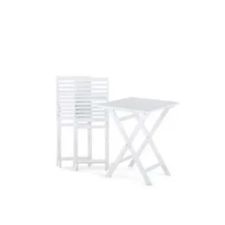 Beliani FIJI - Bistroset voor 2 - Wit - Acaciahout