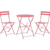 Bistro- & Balkonsets-Beliani FIORI - Bistroset voor 2 - Rood - Staal