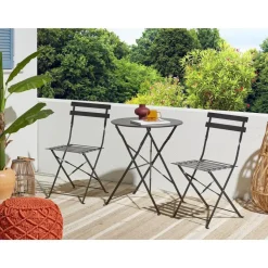 Beliani FIORI - Bistroset voor 2 - Zwart - Staal