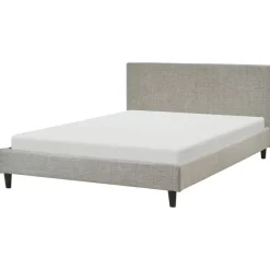Twijfelaars-Beliani FITOU - Tweepersoonsbed - Lichtgrijs - 140 x 200 cm - Polyester