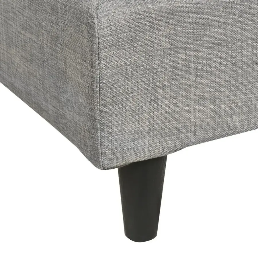 Twijfelaars-Beliani FITOU - Tweepersoonsbed - Lichtgrijs - 140 x 200 cm - Polyester