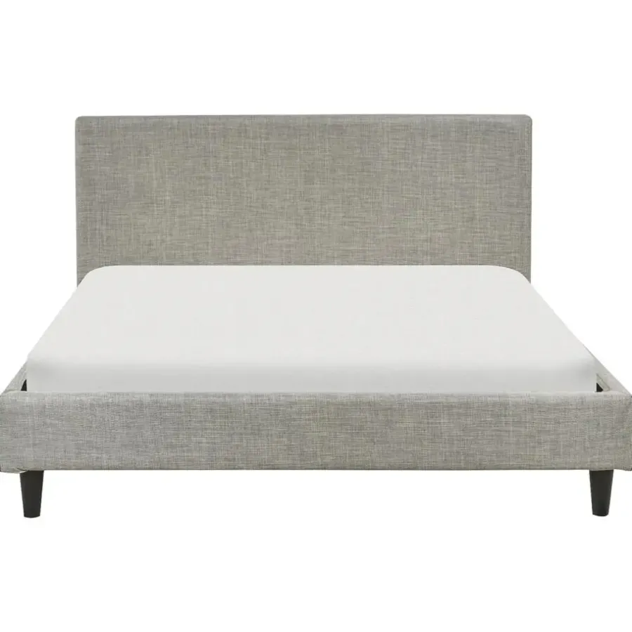 Twijfelaars-Beliani FITOU - Tweepersoonsbed - Lichtgrijs - 140 x 200 cm - Polyester