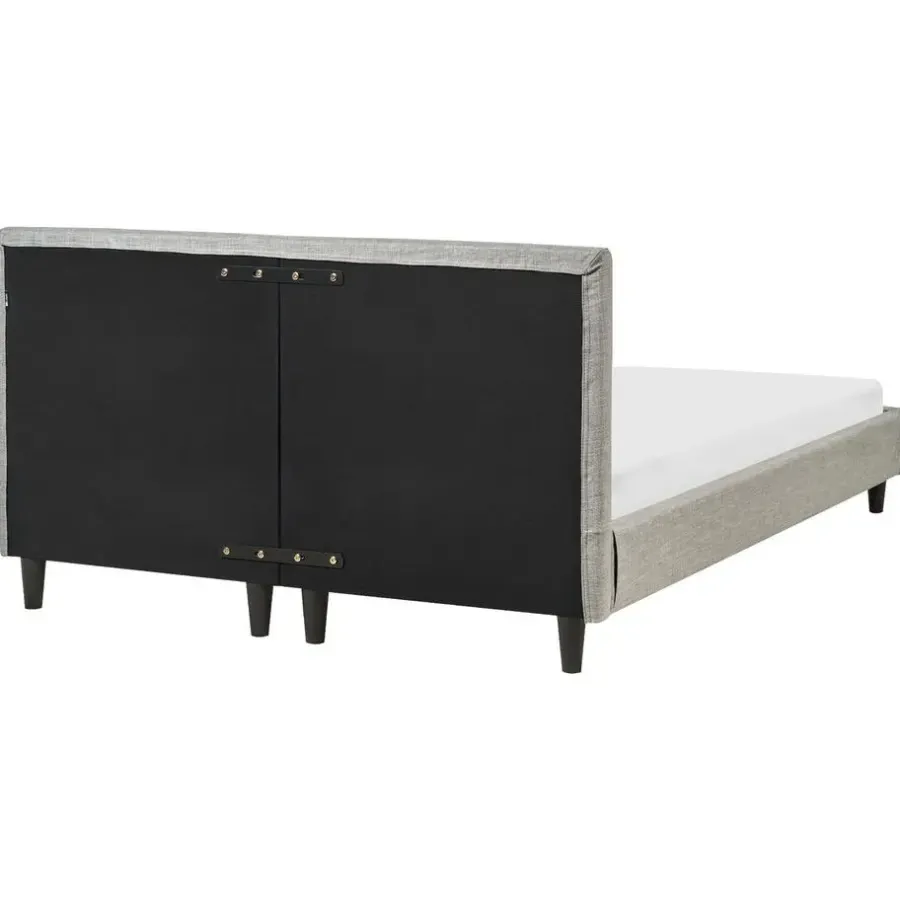 Twijfelaars-Beliani FITOU - Tweepersoonsbed - Lichtgrijs - 140 x 200 cm - Polyester