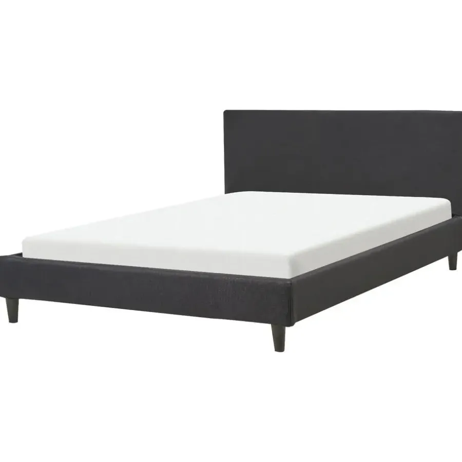 Twijfelaars-Beliani FITOU - Tweepersoonsbed - Zwart - 140 x 200 cm - Polyester