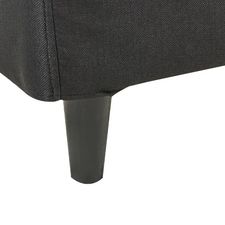 Twijfelaars-Beliani FITOU - Tweepersoonsbed - Zwart - 140 x 200 cm - Polyester