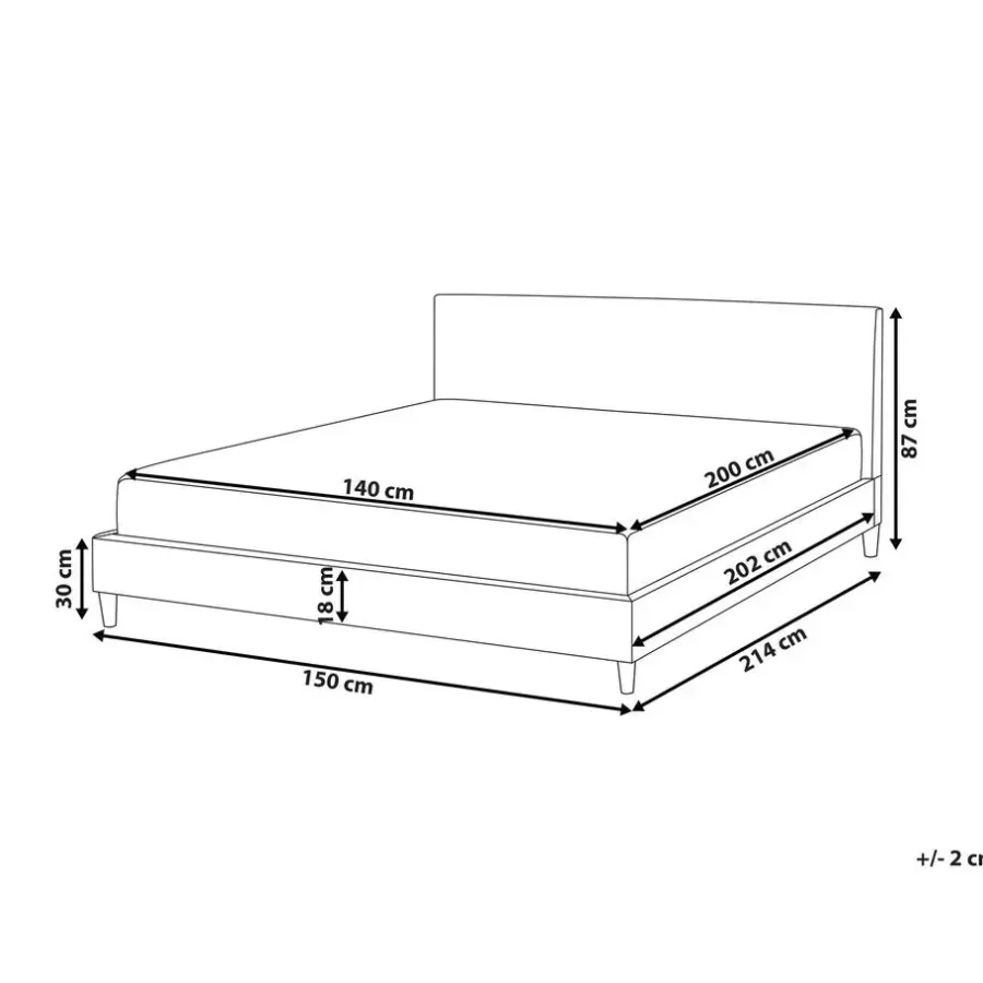 Twijfelaars-Beliani FITOU - Tweepersoonsbed - Zwart - 140 x 200 cm - Polyester