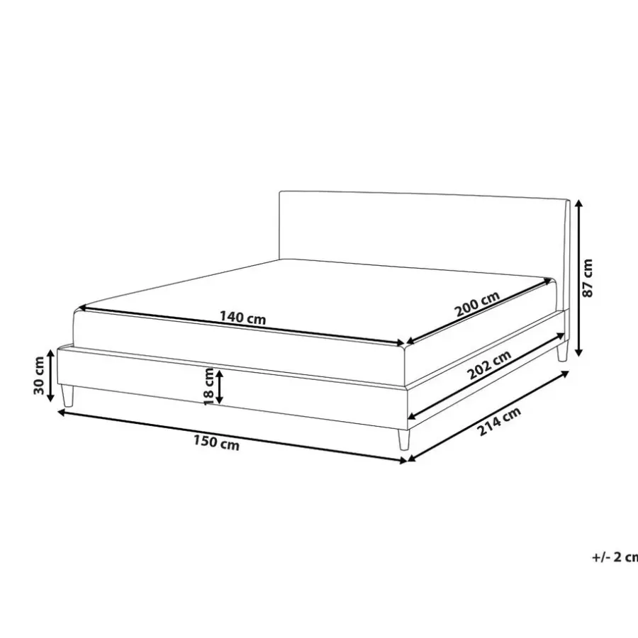 Twijfelaars-Beliani FITOU - Tweepersoonsbed - Zwart - 140 x 200 cm - Polyester
