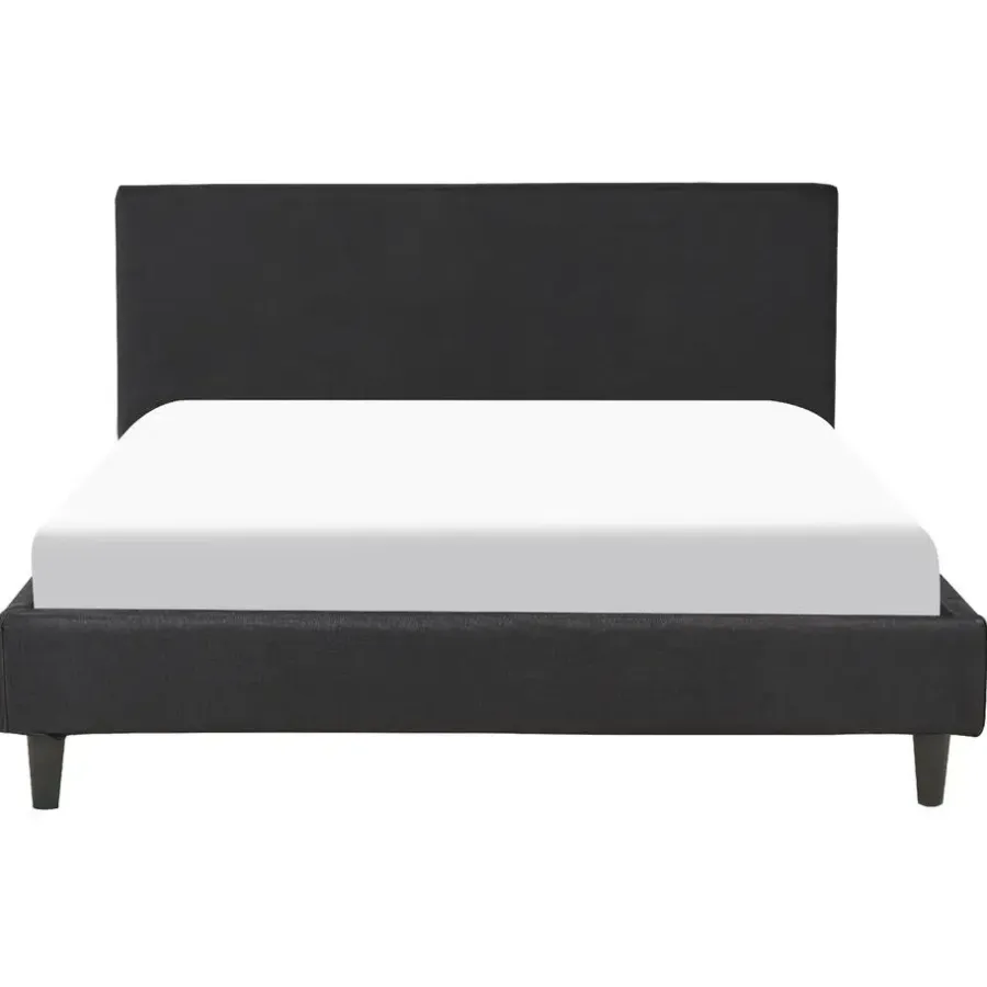 Twijfelaars-Beliani FITOU - Tweepersoonsbed - Zwart - 140 x 200 cm - Polyester