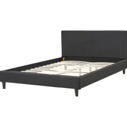 Twijfelaars-Beliani FITOU - Tweepersoonsbed - Zwart - 140 x 200 cm - Polyester