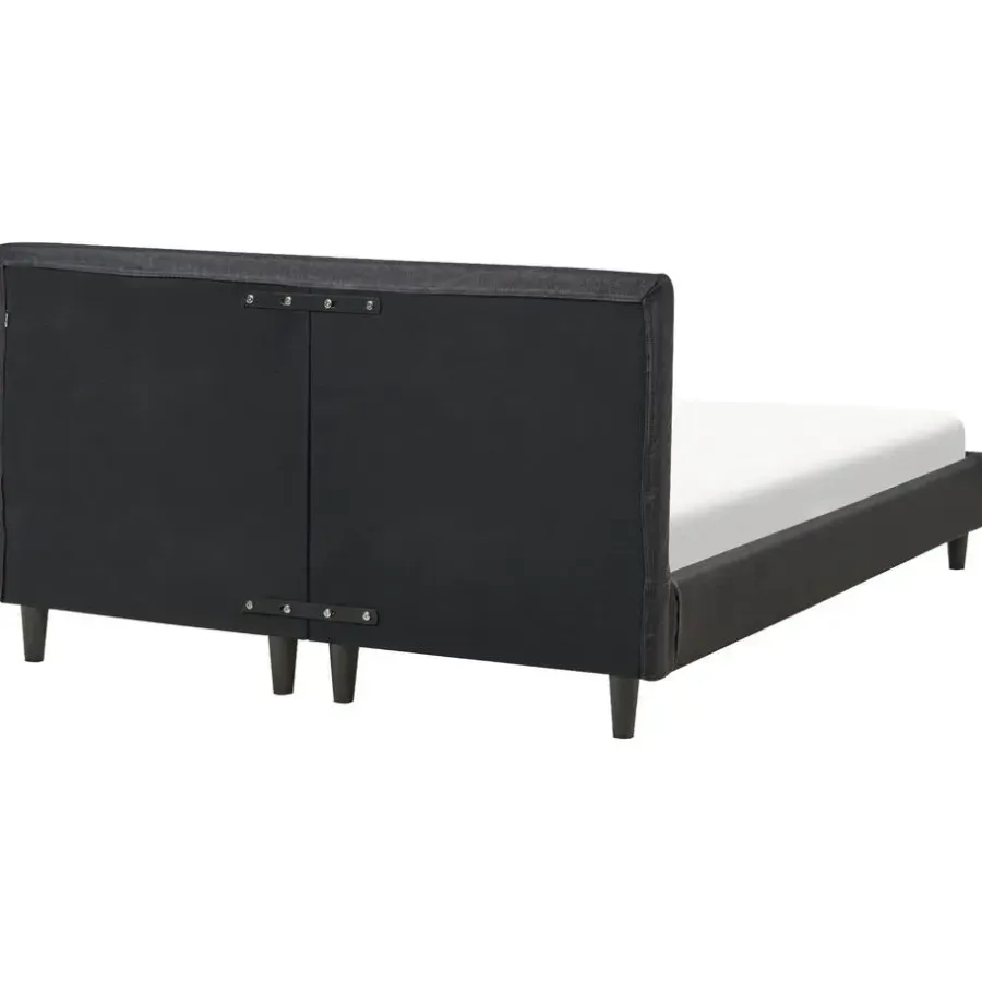 Twijfelaars-Beliani FITOU - Tweepersoonsbed - Zwart - 140 x 200 cm - Polyester