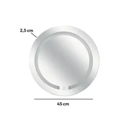 5five Badkamer wandspiegel LED - batterij - zilver - D45 cm