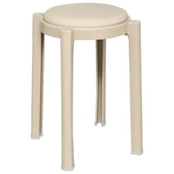 Krukjes-5five Five Bijzet krukje/stoel - beige - D41 x H47 cm