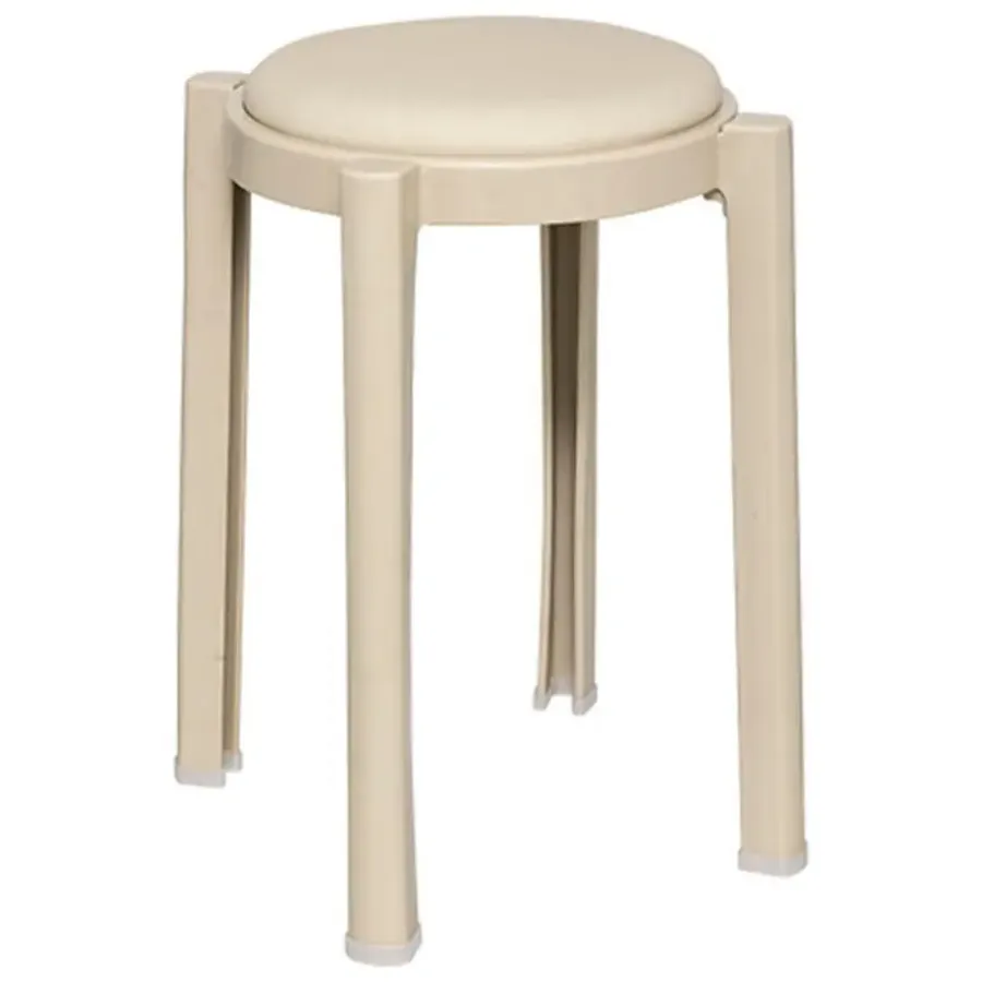 Krukjes-5five Five Bijzet krukje/stoel - beige - D41 x H47 cm