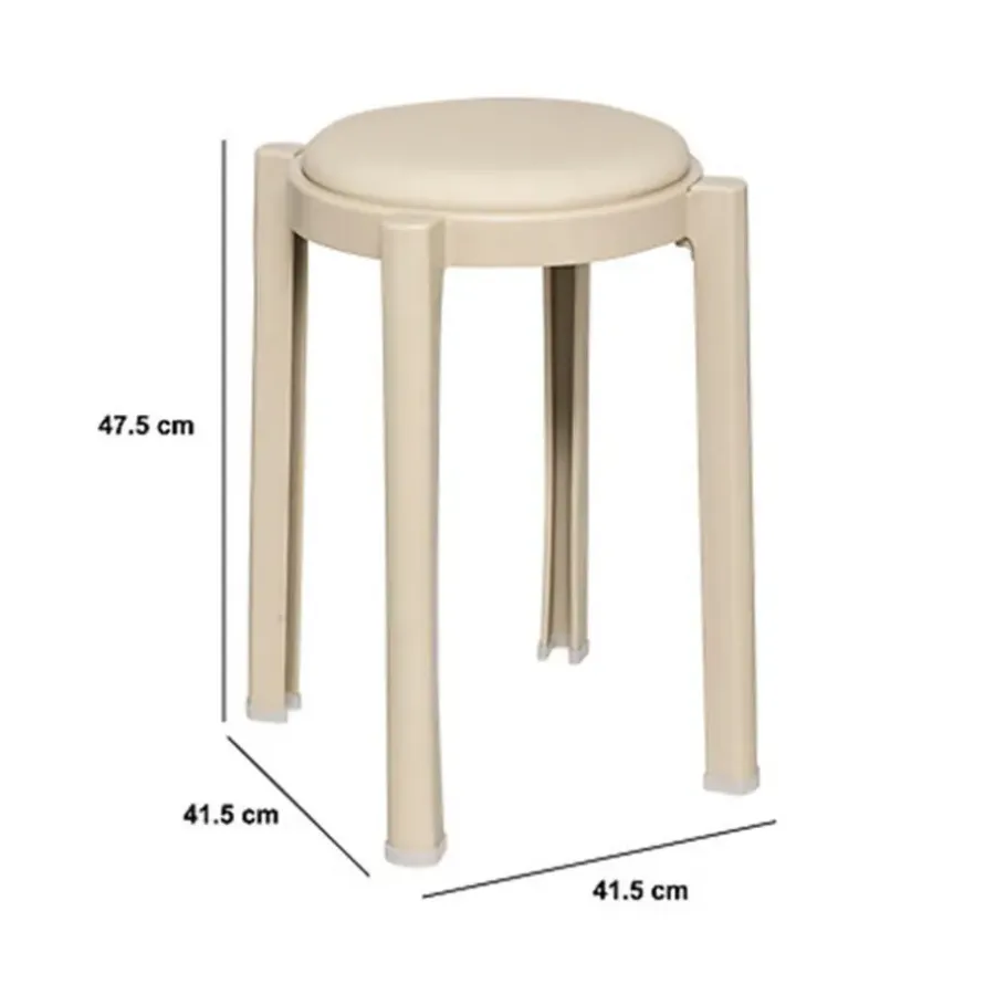 Krukjes-5five Five Bijzet krukje/stoel - beige - D41 x H47 cm
