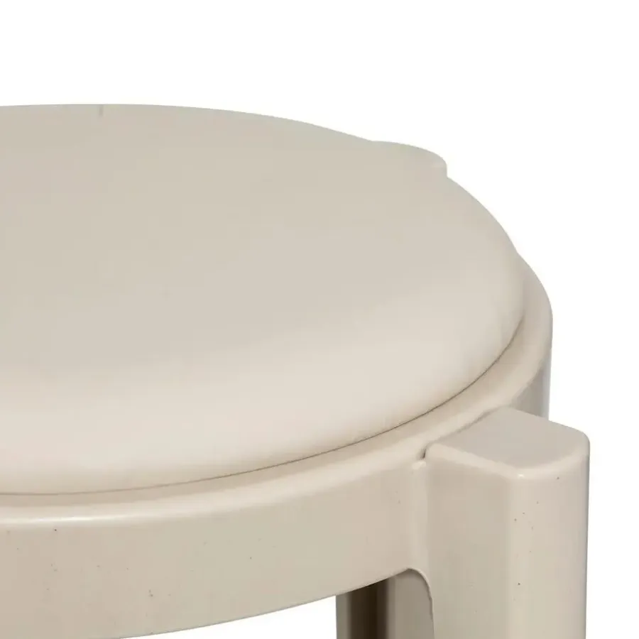 Krukjes-5five Five Bijzet krukje/stoel - beige - D41 x H47 cm