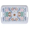 5five Design dienblad van melamine - 39 x 26 cm - flowers print wit