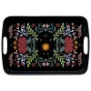 5five Design dienblad van melamine - 39 x 26 cm - flowers print zwart