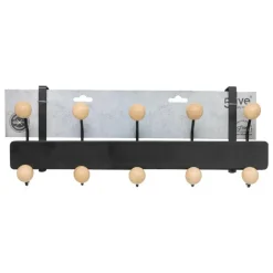 5five Deurkapstok - zwart/beige - 10-haaks - B44 x H17 cm