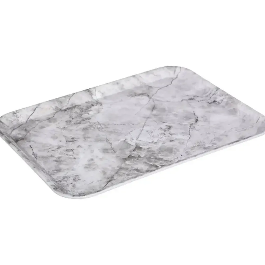 Dienbladen-5five Dienblad/serveer tray Marble - Melamine - creme wit - 33 x 43cm