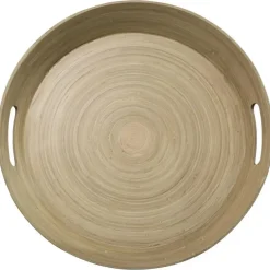 Dienbladen-5five Dienblad/serveerblad - bamboe bruin - handvaten - D42 cm