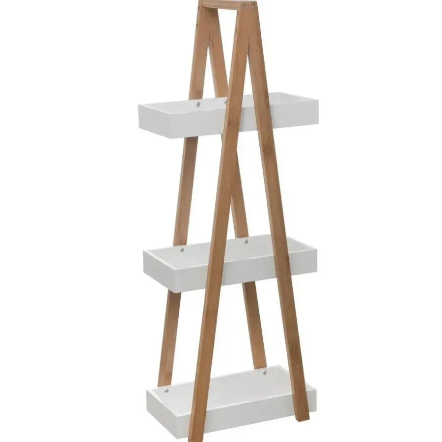 5five Doucherekje/badkamerrekje - bamboe - 3 lagen - 30 x 18 x 82 cm