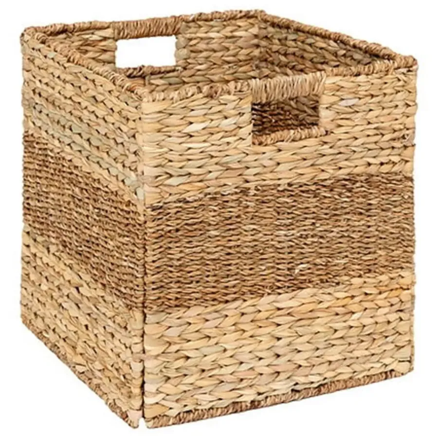 5five gevlochten opbergmand met handvaten - 38 x 38 x 38 cm