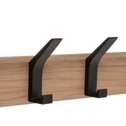 Kapstokken-5five Kapstok - 4 ophang haken - RVS - bruin/zwart - 45 x 10 cm