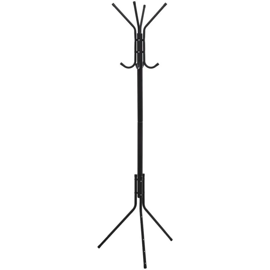 Kapstokken-5five Kapstok - Zwart - Metaal - 8 ophanghaken - 51 x 44 x 171 cm