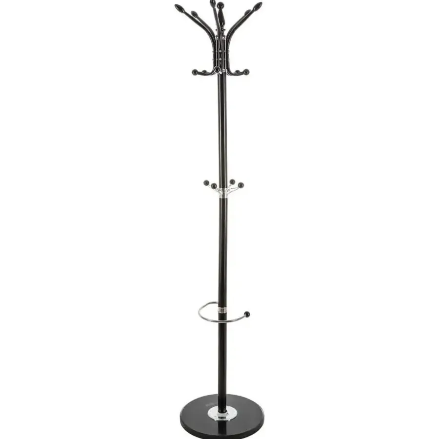 Kapstokken-5five kapstok - zwart - metaal/kunststof - 14 haaks - 37 x 182 cm