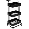 5five Keuken/badkamer opberg trolley - 3 laags - zwart