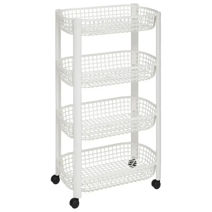 5five Keuken/badkamer trolley 4 laags - 46 x 25 x 79 cm - wit
