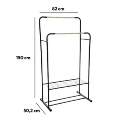 5five Kledingrek - dubbele stang - metaal - 82 x 50 x 153 cm