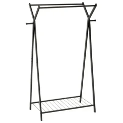 5five Kledingrek met dubbele stang - rvs - zwart - 98x42x145 cm