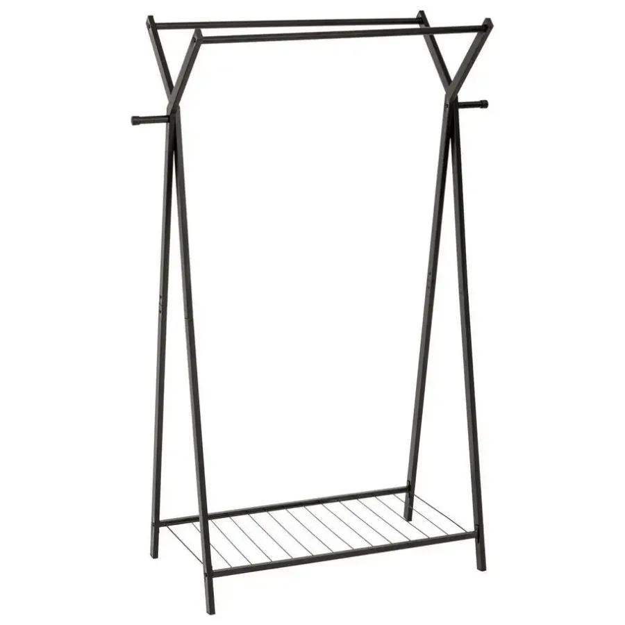 5five Kledingrek met dubbele stang - rvs - zwart - 98x42x145 cm