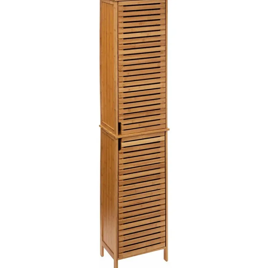 Hoge Kasten-5five Kolomkast - hoog - 33 x 28 x 168 cm - bamboe - bruin