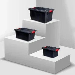 Opbergboxen-5five opbergbox/opbergkrat - 100 Liter - zwart - kunststof