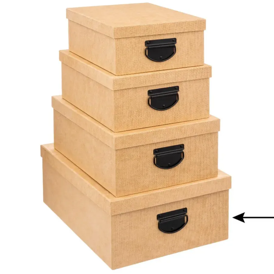 Opbergboxen-5five Opbergdoos/box - goudgeel - L39xB30xH16 cm - Stevig karton