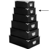 5five Opbergdoos/box - zwart - L32 x B21.5 x H12 cm - Karton